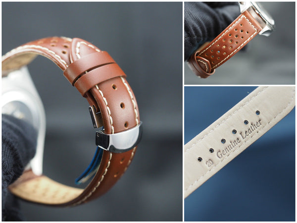 Genuine Italian leather watch strap 20mm - ALPHA EUROPE