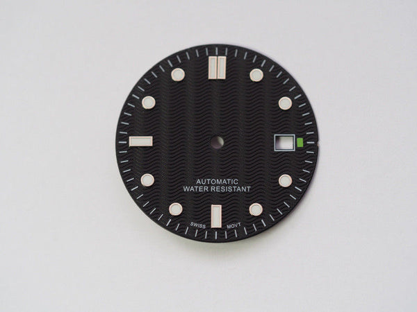 28.5mm Black Watch Dial For ETA 2824-2 / SW200 Movements - Super Luminova C1 - Retro Style